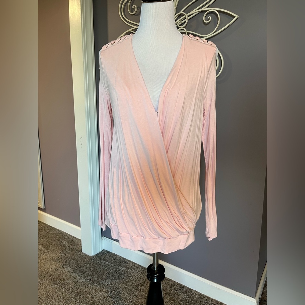 VENUS Soft Pink Draped Blouse